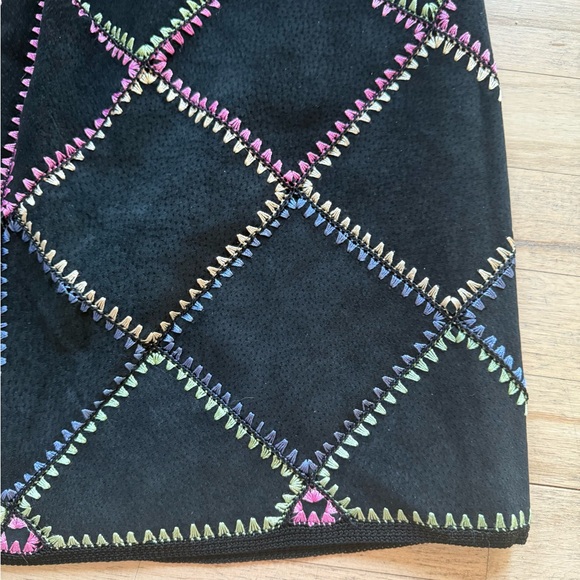 Metrostyle Vintage Leather/Suede Diamond Multicolor Pencil Skirtsz8 - Picture 11 of 16